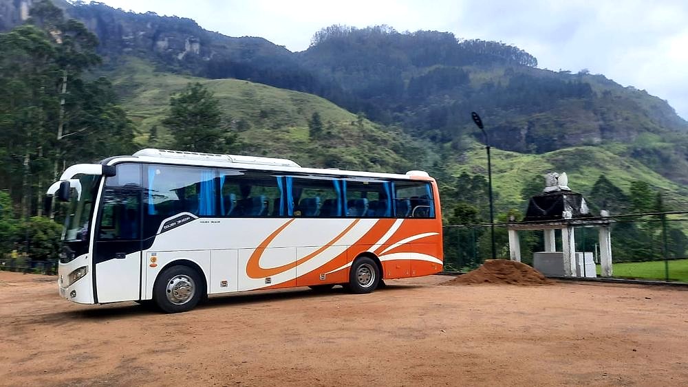 Volata Travels coach in Sri Lanka's hill country
